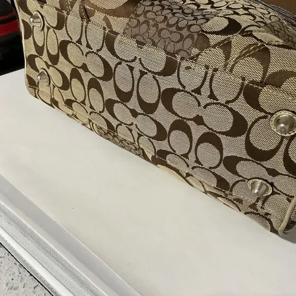 Coach Soho F12317 Signature Patchwork Satchel Vintage Y2K Jacquard C Logo Gold - Picture 14 of 16